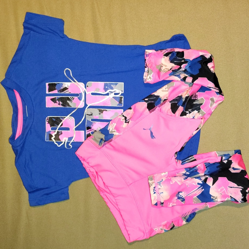 Puma Blue and Pink T-Shirt and Leggings Set Toddler